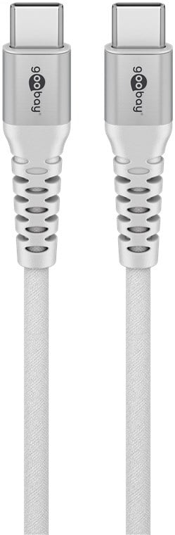 USB-C 0.5M superzachte textielkabel met metalen stekkers wit