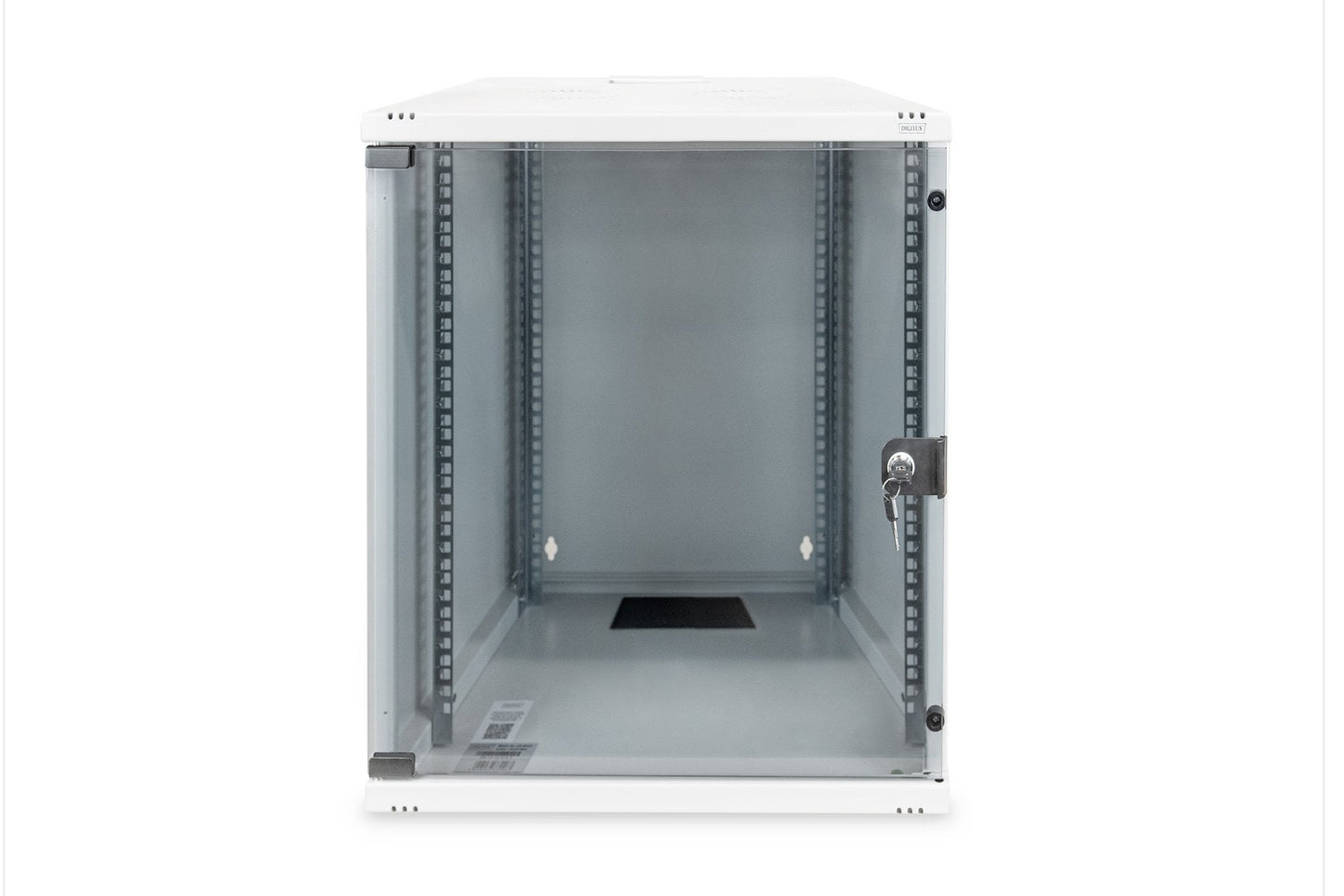 12U wandkast, SOHO, ongemonteerd 540x400x595mm, volledig glazen voordeur, grijs