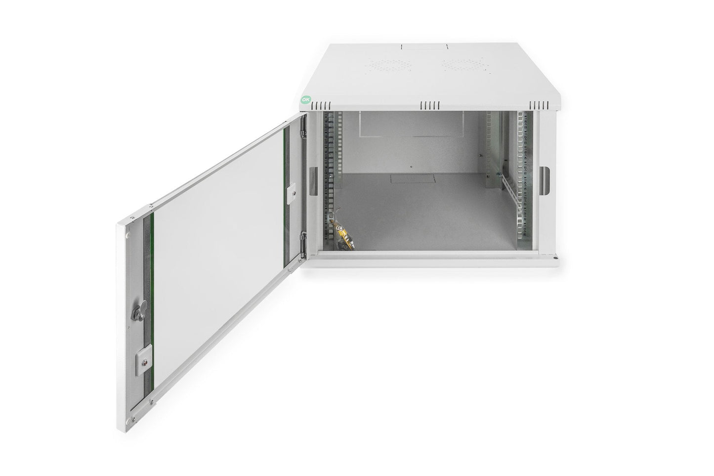 7U wandkast, Dynamic Basic 600x600x389 mm, kleur grijs (RAL 7035)