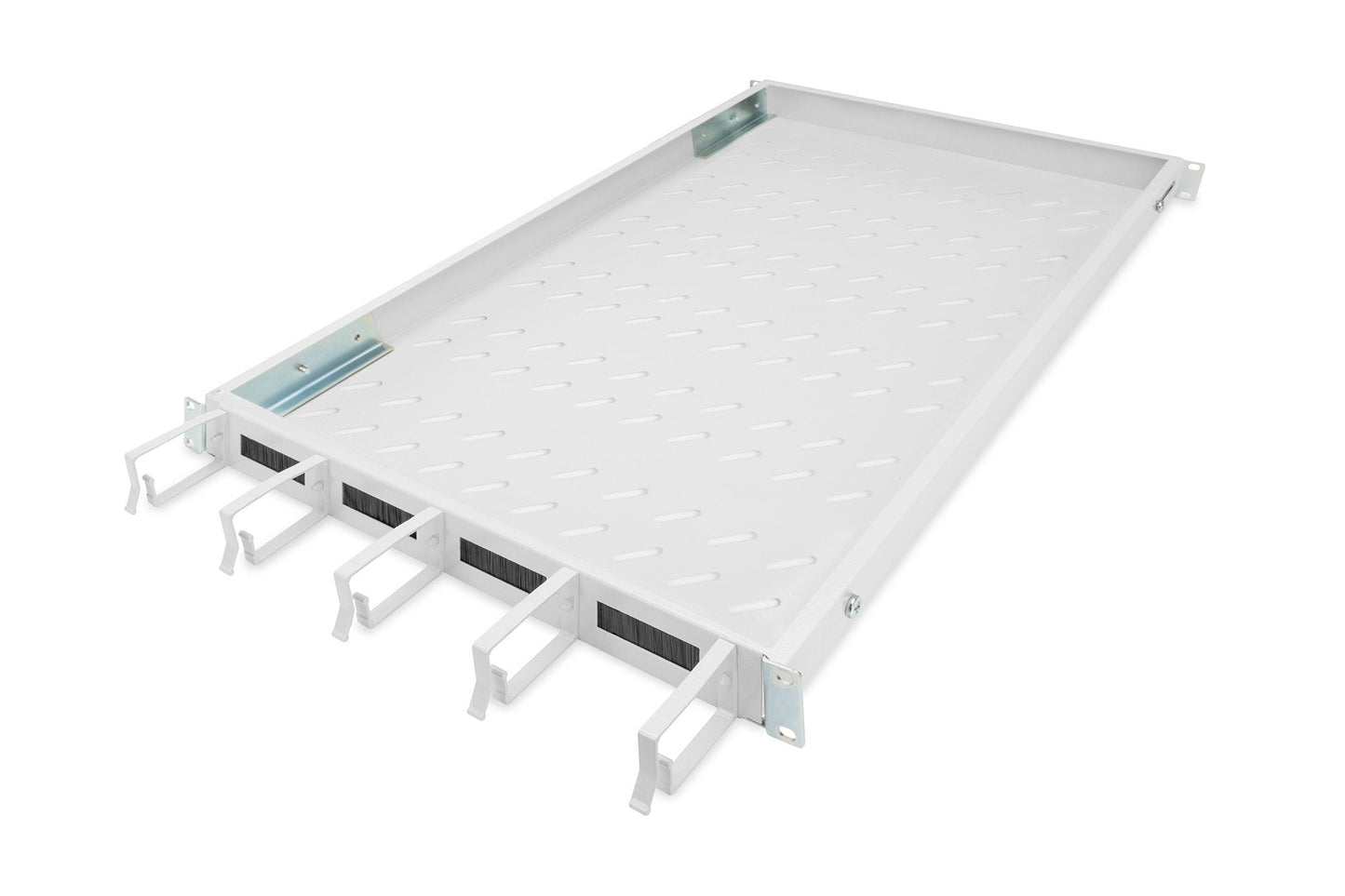 19 Inch 1U legbord voor 1000 mm diepe kasten incl. kabelmanagement, grijs