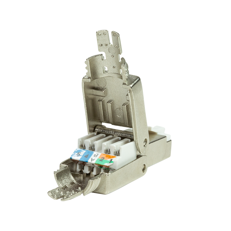 CAT8.1 Toolless Connector RJ45 - STP voor soepele en stugge kabel