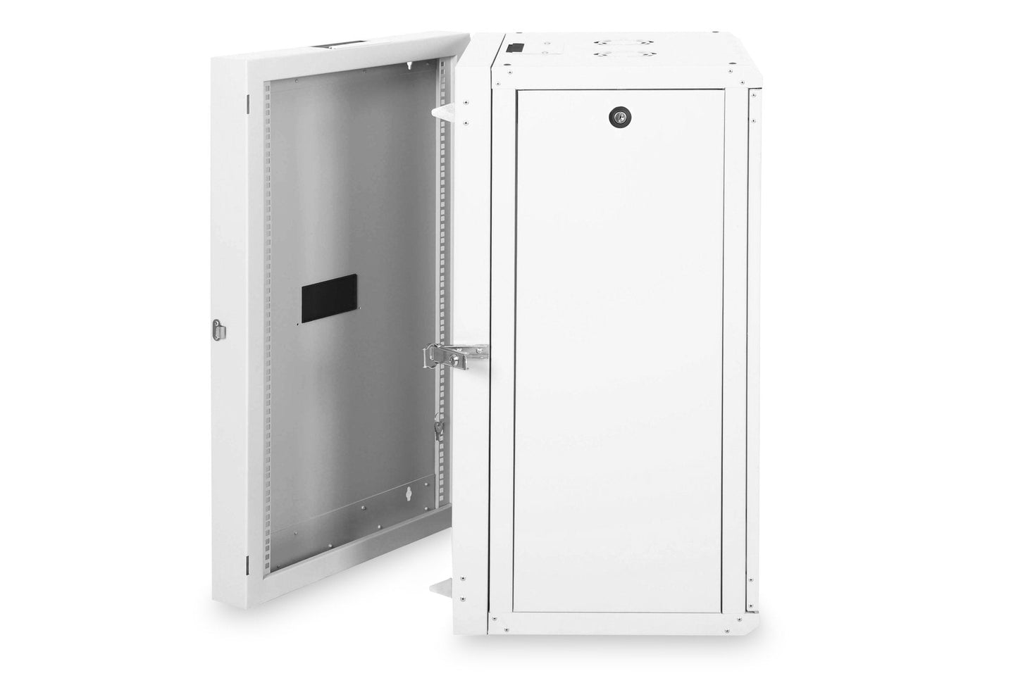 20U wandkast, Unique, 600x600x998 mm dubbel sectie, zwenkbaar, grijs (RAL 7035)