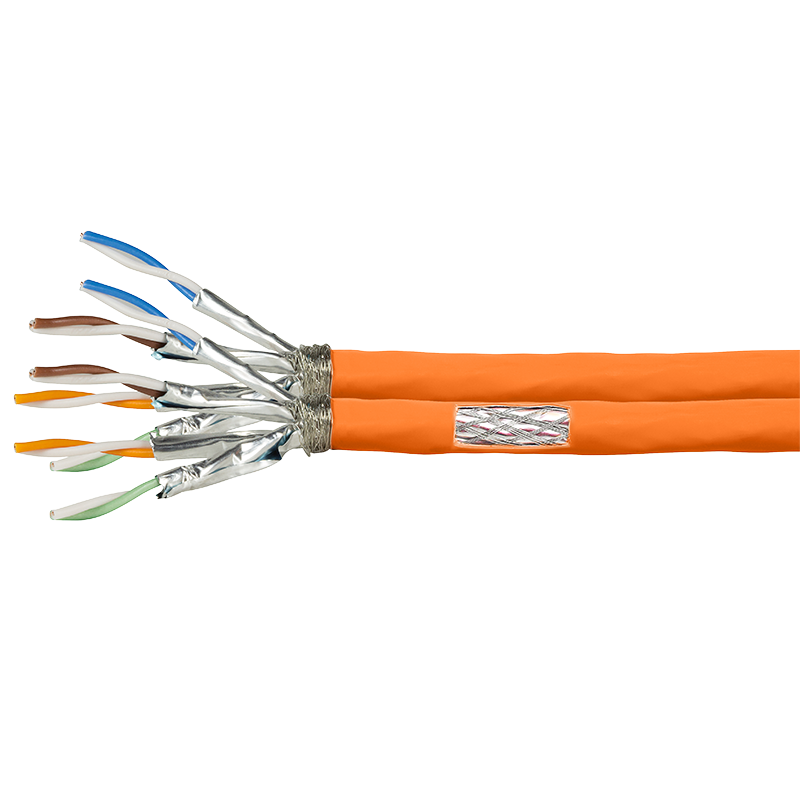 S/FTP CAT7 duplex netwerkkabel stug 500M 100% koper oranje