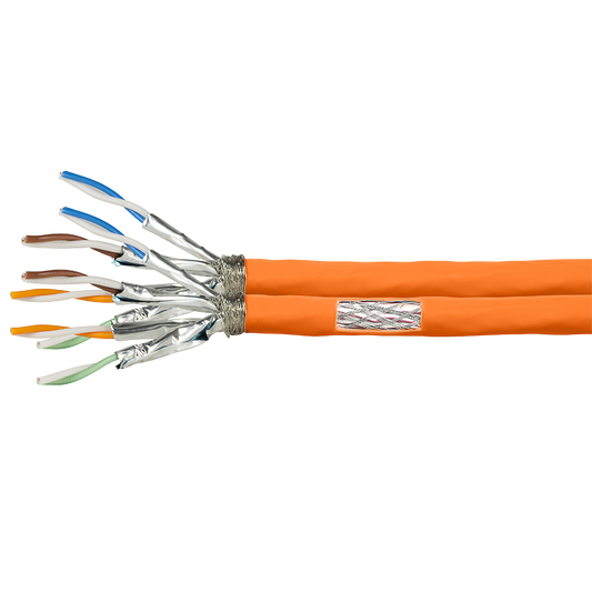 S/FTP CAT7 duplex netwerkkabel stug 500M 100% koper oranje