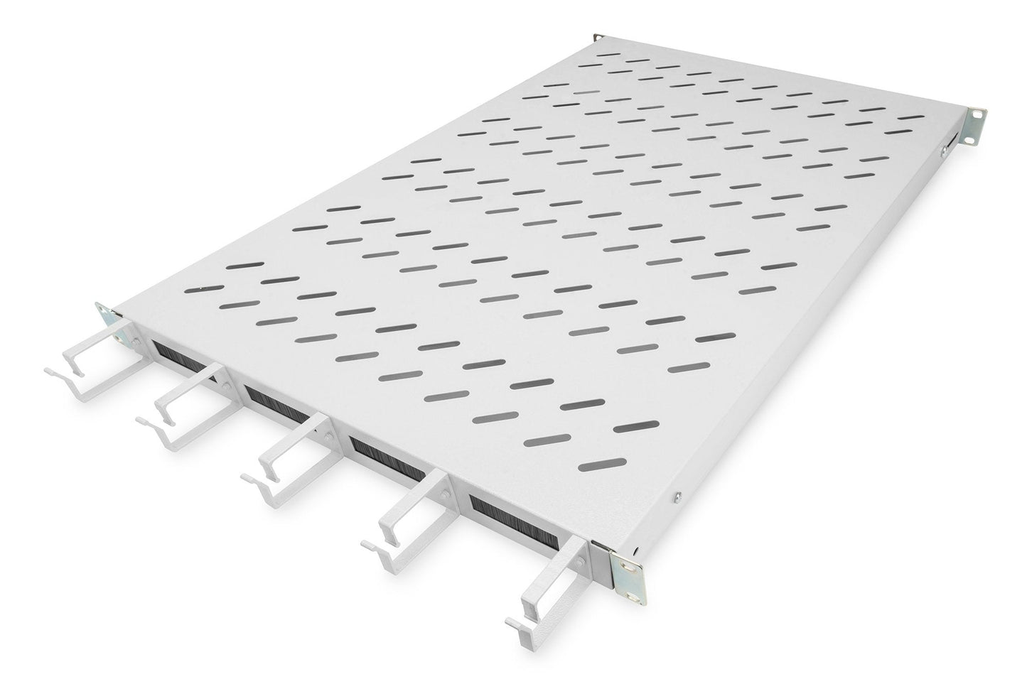 19 Inch 1U legbord voor 1000 mm diepe kasten incl. kabelmanagement, grijs