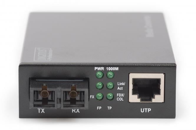 Gigabit-mediaconverter, RJ45 / SC