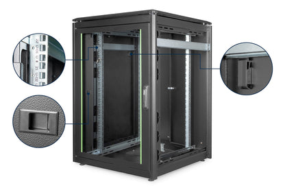 22U Patchkast 800x800x1164 mm (BxDxH) zwart