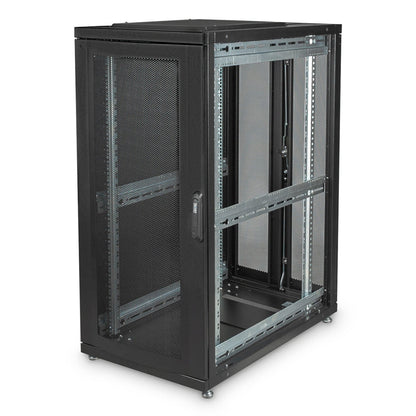 26U serverkast met geperforeerde deuren 600x1000x1340mm (BxDxH) zwart