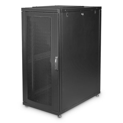 26U serverkast met geperforeerde deuren 600x1000x1340mm (BxDxH) zwart