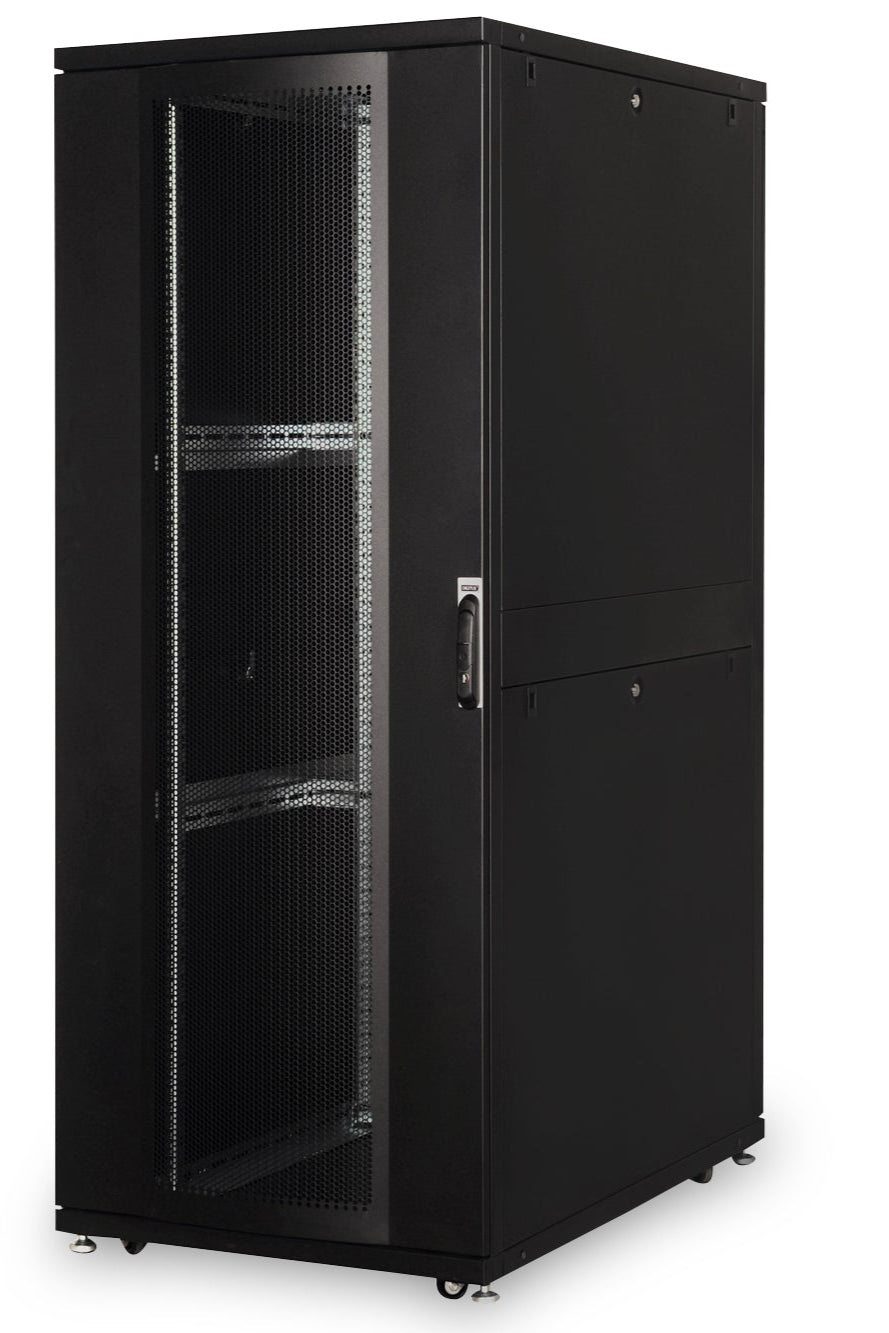 42U serverkast met geperforeerde deuren 800x1200x2050mm (BxDxH) zwart