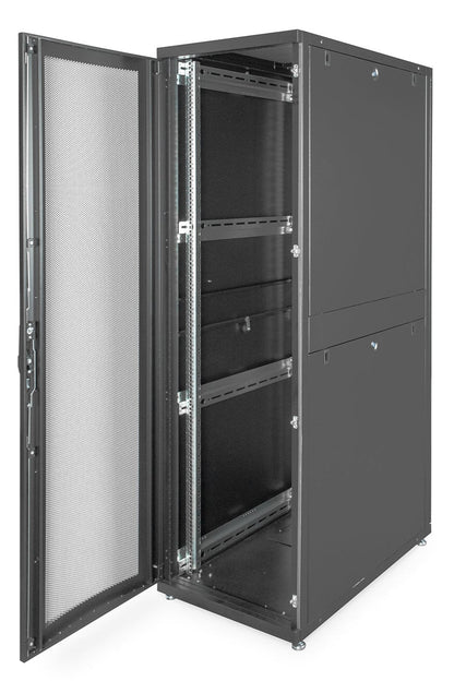 42U serverkast met geperforeerde deuren 600x1000x2050mm (BxDxH) zwart