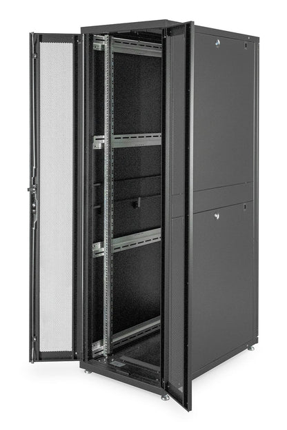 42U serverkast met geperforeerde deuren 600x1000x2050mm (BxDxH) zwart
