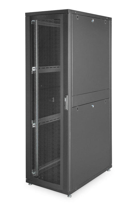42U serverkast met geperforeerde deuren 600x1000x2050mm (BxDxH) zwart