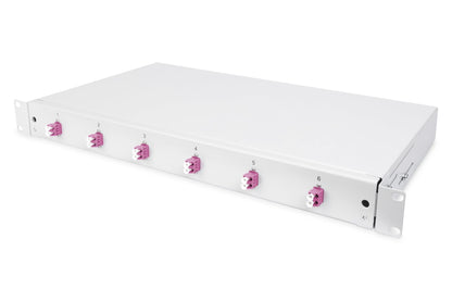 Glasvezel patchpaneel gemonteerd 6 poorten LC OM4
