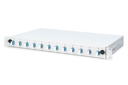 Glasvezel patchpaneel gemonteerd 12 poorten LC OS2