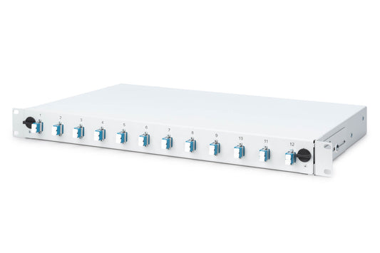 Glasvezel patchpaneel gemonteerd 12 poorten LC OS2