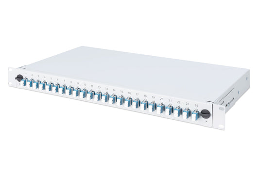 Glasvezel patchpaneel gemonteerd 24 poorten LC OS2