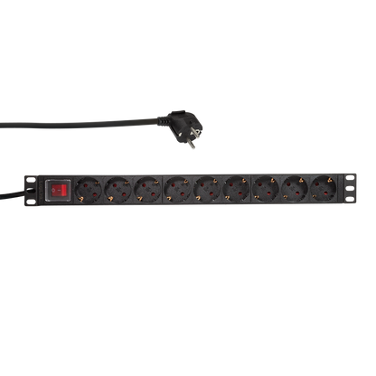 9 voudige stekkerdoos voor 19 inch serverkasten