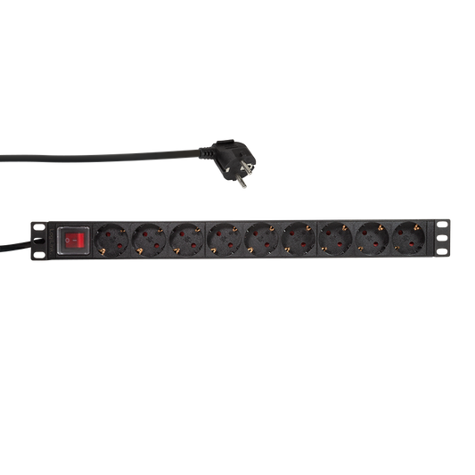 9 voudige stekkerdoos voor 19 inch serverkasten