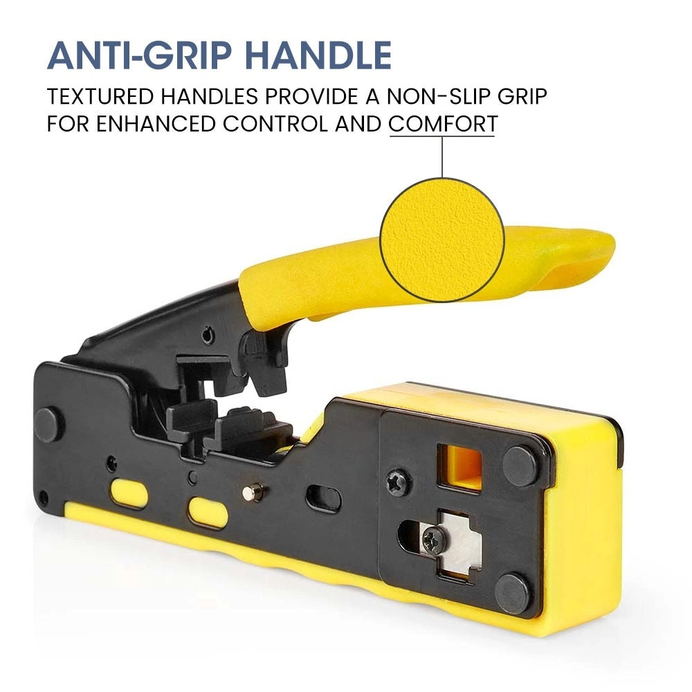 Krimptang voor doorsteek RJ45, RJ11 en RJ12 connectoren