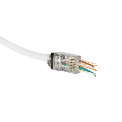 Doorsteek CAT6 Connector RJ45 - STP 50 stuks voor soepele en stugge kabel