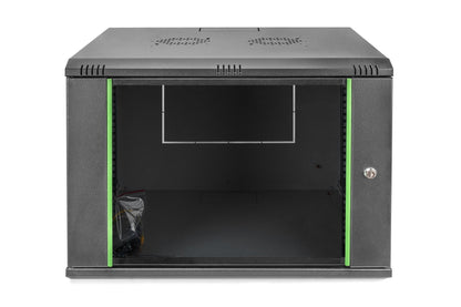 9U wandkast, Dynamic 600x450x478 mm, kleur zwart (RAL 9005)
