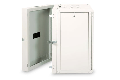 16U wandkast, Unique, 600x600x820 mm dubbel sectie, zwenkbaar, grijs (RAL 7035)