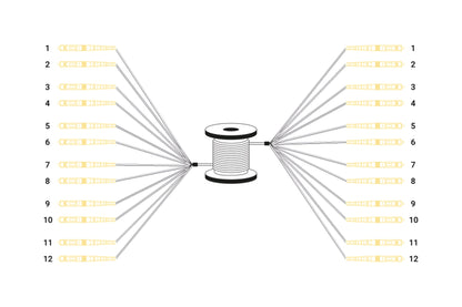 Reeds geassembleerde, 30 M universele breakout glasvezelkabel, singlemode OS2, 12 vezels, LC/UPC - LC/UPC