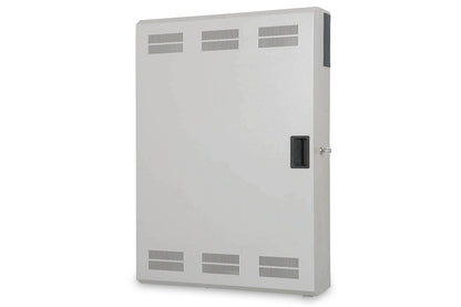 Wandkast, slank, 900x600x200 mm 3U horizontaal en 3U verticaal, grijs (RAL 7035)