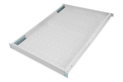 19 Inch 1U legbord voor 1000 mm diepe rekken 43x484x708 mm, verstelbaar tot 900 mm diepte, grijs