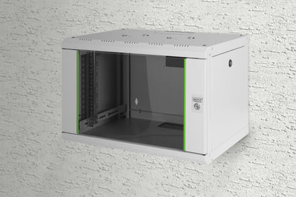 7U wandkast, Dynamic 600x450x389 mm, kleur grijs (RAL 7035)