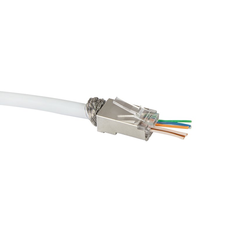 Doorsteek CAT6 Connector RJ45 - STP 10 stuks voor soepele en stugge kabel
