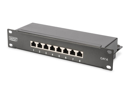 10 inch netwerkbundel, incl. 9U-kast 312 x 300 x 464 mm, zwarte plank, PDU, 8-poorts switch, CAT 6 patchpaneel