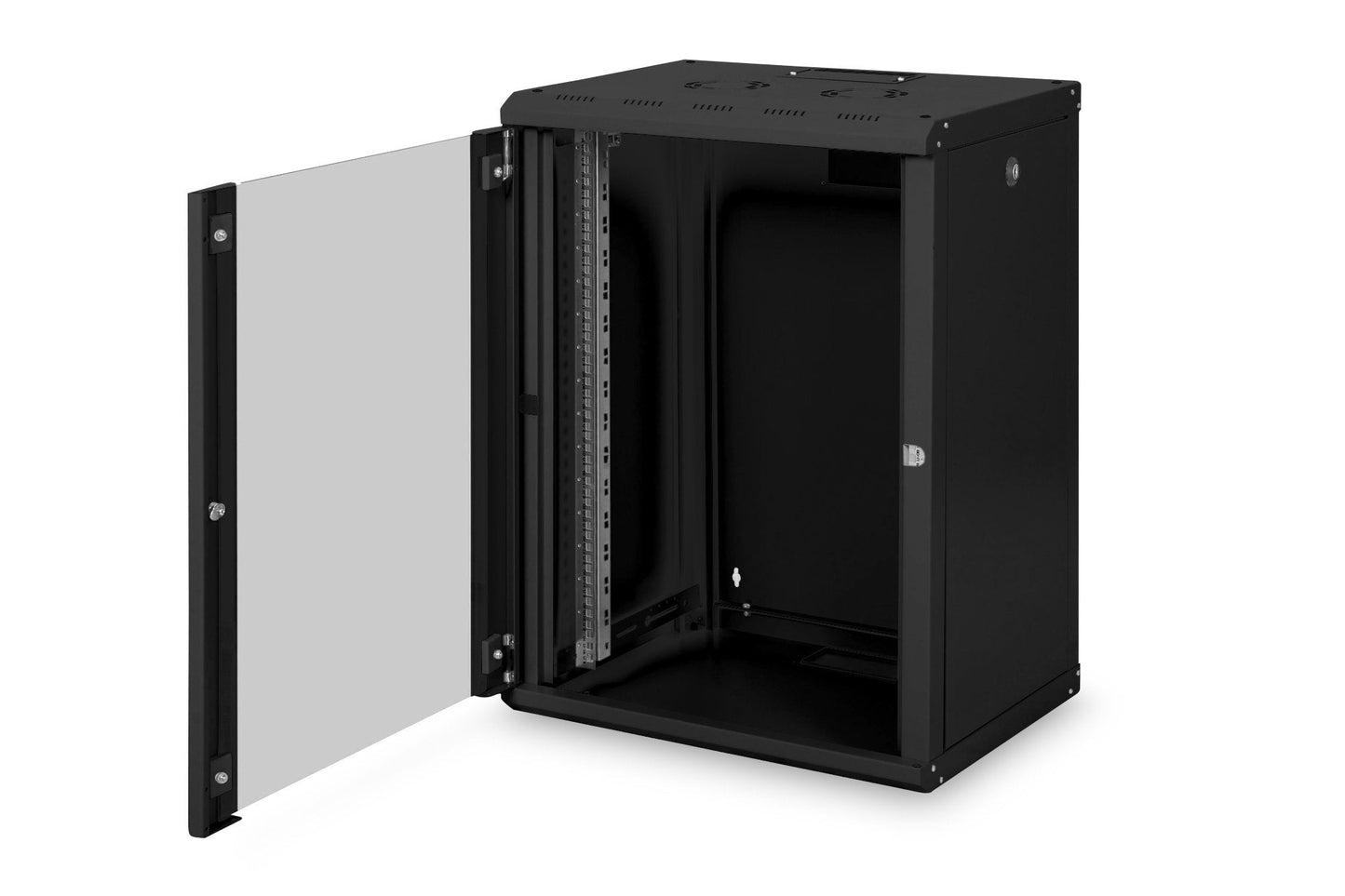 16U wandkast, Unique 600x450x820 mm, kleur zwart (RAL 9005)