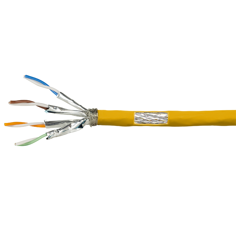S/FTP CAT7a netwerkkabel stug 200M 1200MHz geel