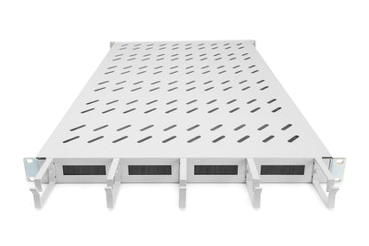 19 Inch 1U legbord voor 1000 mm diepe kasten incl. kabelmanagement, grijs