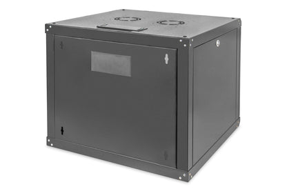 9U wandkast, Uniek 600x600x509 mm, kleur zwart (RAL 9005)