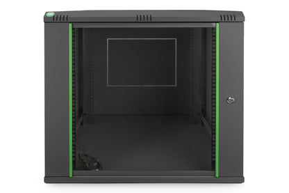 12U wandkast 600x600x611 mm, kleur zwart (RAL 9005)