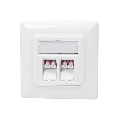 Glasvezel inbouwdoos faceplate 2-voudig