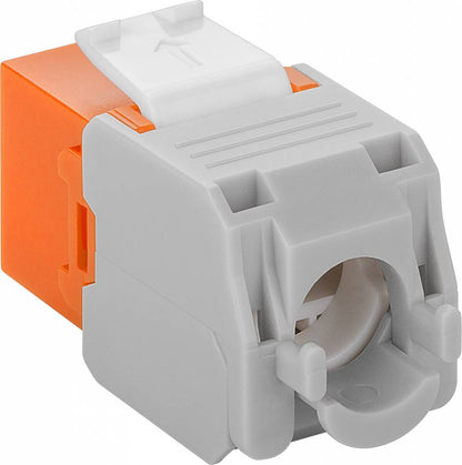 CAT6a Keystone RJ45 unshielded oranje