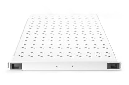 1U uitschuifbaar legbord voor 1000 mm diepe rekken 44x483x720 mm, tot 65 kg, grijs (RAL 7035)