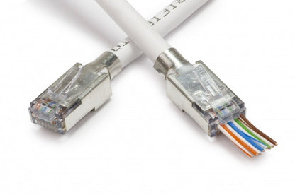 Doorsteek CAT6a Connector RJ45 - STP 10 stuks voor soepele en stugge kabel