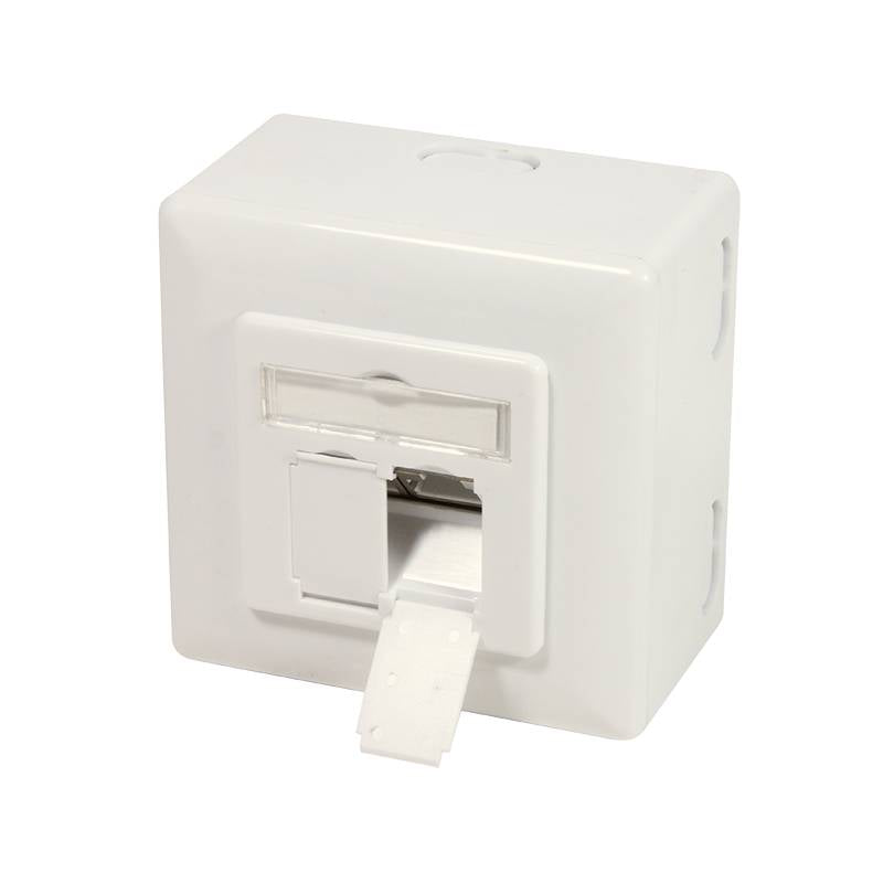 Combi Inbouw + opbouwdoos CAT6a 2x RJ45 RAL9010