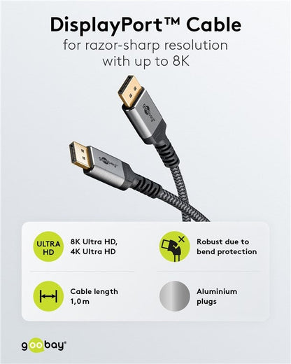 DisplayPort™ Kabel, 8K @ 60 Hz 1M