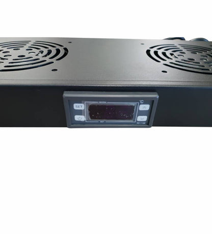 1U Fan pakket met 2 ventilatoren incl. digitale thermostaat