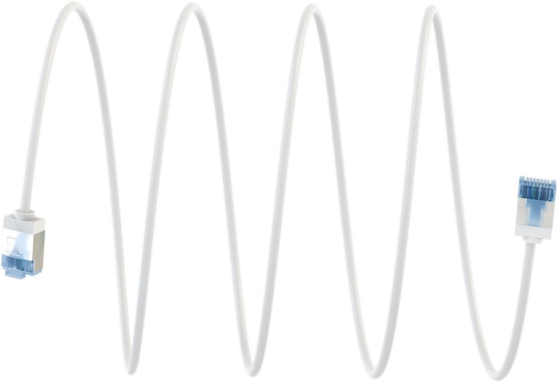 Ultraflexibele 5M CAT 6A-patchkabel, slank, U/FTP, wit