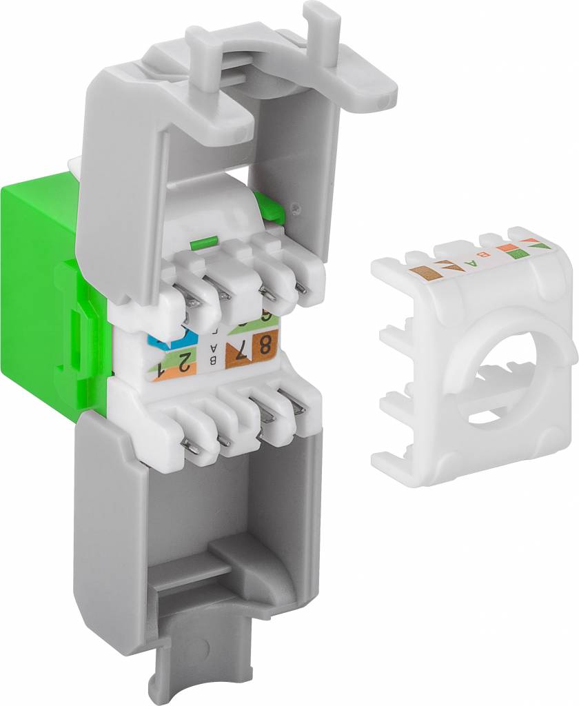 CAT6a Keystone RJ45 unshielded groen